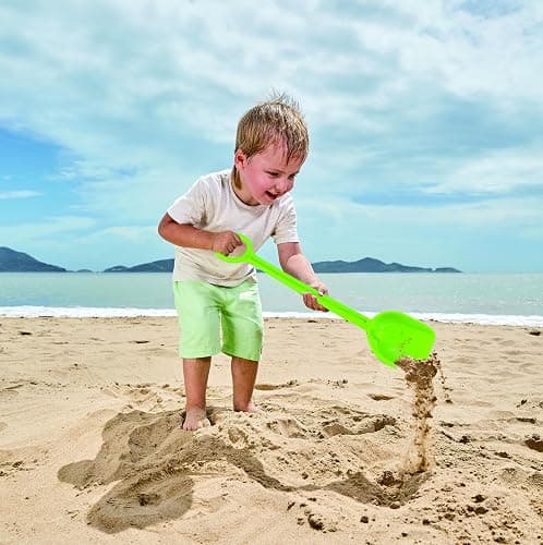 Hape Mighty Sand Shovel Beach and Garden Toy Tool Toys, Green thumbnail 2