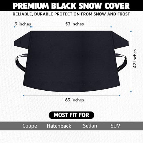 Autovir Windshield Cover for Ice, Snow & Frost Protection (69x42 inches) | All-Weather Car Windshield Protector for Sedans, SUVs & Hatchbacks thumbnail 3