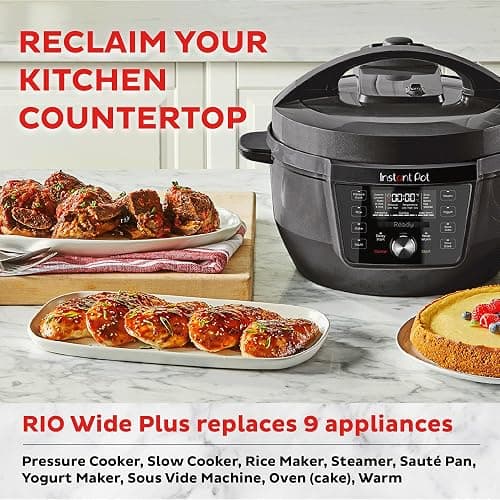 Instant Pot RIO Wide Plus, 9-in-1 Electric Pressure Cooker, 35% Larger Cooking Surface, WhisperQuiet Steam Release, Multi-Cooker, Slow Cook, Rice Maker, Steamer, Sauté, Cake, & Warmer, 7.5 Quarts thumbnail 9