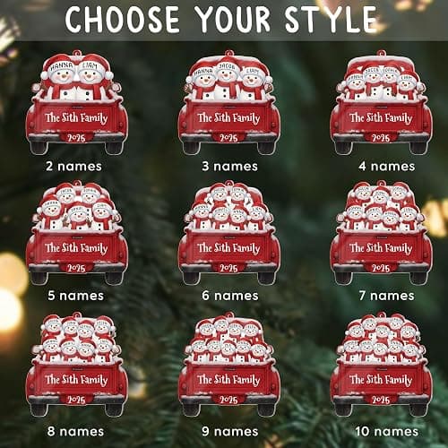Personalized Christmas Ornaments 2025 Family of 2/3/4/5/6/7/8/9/10 Custom Snowman Ornament with Names and Year, for Family of 2/3/4/5/6/7/8/9/10 Members, Custom Ornament Xmas Gift Idea thumbnail 4