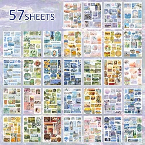 Vintage Oil Painting Scrapbook Sticker, Journaling Supplies for Junk Journal, 500+ Scrapbooking Washi Stickers & 25 Ephemera Papers Art Scrapbook Supplies for Adults Teens Women Girls Junk Journal thumbnail 4