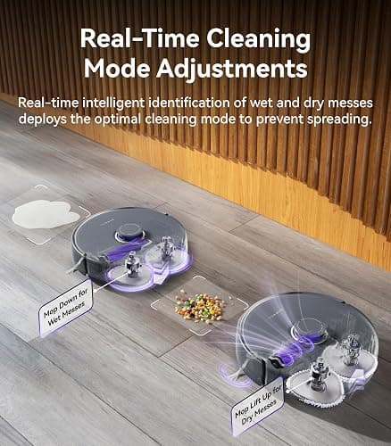 NARWAL Freo Z Ultra Robot Vacuum and Mop Combo, Dual RGB Cameras and Chips, AI Avoidance, 12000Pa Suction, Real-Time Decisions, Adaptive Hot-Water Self Wash & Self Emptying, Pet Hair, Quiet, Grey thumbnail 8