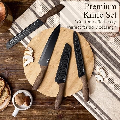 CAROTE 38pcs Pots and Pans Set Non Stick, Cookware Set Detachable Handle | Knife Set, Induction Compatible, Dishwasher & Oven Safe, Space Saving, Camping Cooking Set, Kitchen Set, Black thumbnail 6