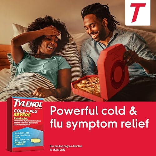 Tylenol Cold + Flu Severe Medicine Caplets for Fever, Pain, Cough & Congestion, 24 ct. - 24 Count (Pack of 1) - Cold + Flu - Caplets thumbnail 5