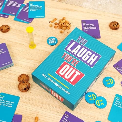 DSS Games You Laugh You're Out [Try Not to Laugh Family Card Game for Adults, Kids & Teens | White Elephant Gift for Adults | 125 Prompt Fun Cards for Family Game Nights & Parties Ages 14+] thumbnail 2