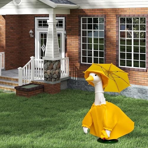 JOYANDRO Porches Goose Raincoat Garden Decor,Porches Goose Outfit Dress up for 23 inches Goose Statue,Porches Goose Costumes for Goose Statue 23" Outdoor Goose Clothing for Patio and Yard thumbnail 7