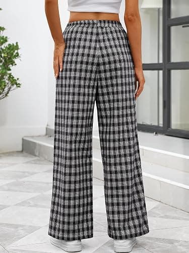 ANRABESS Womens Striped Gingham Pants 2025 Pajama Lounge Boxer Pants Cute Comfy PJ Bottoms with Pockets Y2K Plaid Outfits thumbnail 4