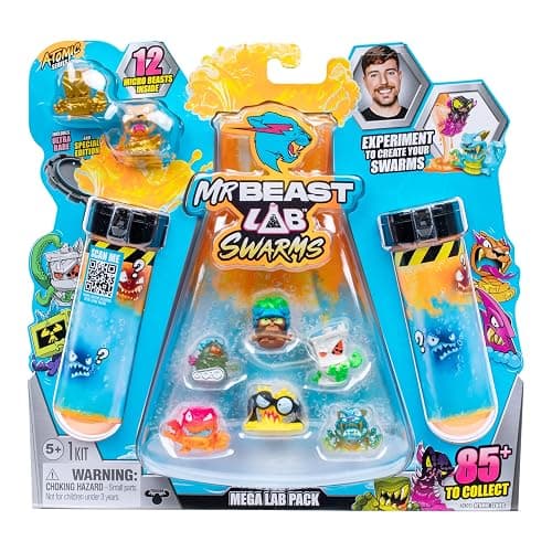 MrBeast Lab Swarms Series 2, Atomic Series 12 Pack – Python Panther, Add Water, Shake The Test Tube and Reveal 2 of 12, 1-inch (2.5 cm) MrBeast Swarms Collectible Micro Beasts. 85+ to Collect! - Image 1