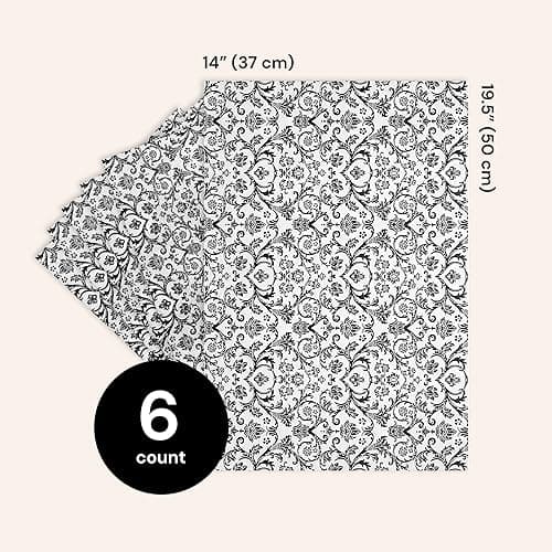 Elodie Essentials 6 Scented Drawer Liners Non-Adhesive Paper Sheets for Home Closet Shelves, Cabinet and Dresser Drawers - Royal Damask Print - 14 x 19½ Inch (French Essence) - Rose thumbnail 2