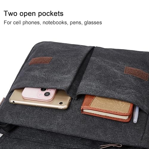 ZHIERNA Canvas Satchel Messenger Bag for Men Women, Vintage Shoulder Crossbody 13.3" Laptop Bag for Work Travel thumbnail 5
