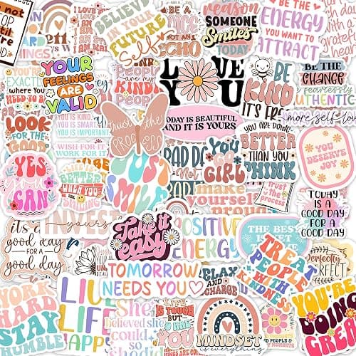 300PCS Motivational & Affirmation Stickers – for Vision Board, Positive Inspirational Decals for Water Bottles, Laptops, Planners, Journals, Scrapbooks & Teachers - Image 1