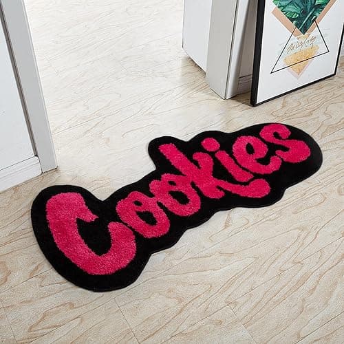 LAKEA Handmade Cookies Tufted Rug for Bedroom Irregular Shaped Tufted Carpet Mat Soft Plush Gift Room Decoration (39.4X17.7inch (100X45cm)) (Pink) thumbnail 8
