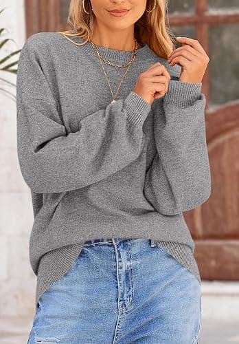 PRETTYGARDEN Women's 2025 Fall Sweaters Casual Crew Neck Long Sleeve Pullover Tops Ribbed Knit Loose Fit Winter Clothes thumbnail 3