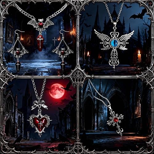 Mystery Jewelry Set,50-55 PCS Surprise Y2K Gothic Mystery Jewelry Box for Women,Gift Set(Gothic Witch Punk Necklace,Earrings, Rings,bracelets),Exclusive Fashion Gift for Her thumbnail 4