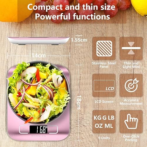 Küchenwaage Professionelle,GeeRic 10KG Küchenwaage mit LCD Display Digitalwaage, Briefwaage mit Großer Edelstahl Wiegefläche, Flüssigkeitsmessung, hohe Präzision auf bis zu 1g, Tara-Funktion thumbnail 3