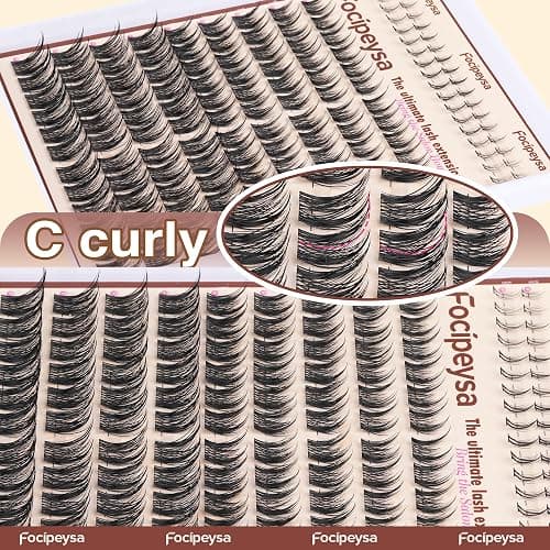 Focipeysa Wispy Lash Clusters Kit Spikes Eyelash Clusters Kit Manga Eyelash Extensions Kit with Bottom Lashes Individual Lashes Extensions Kit with Lash Bond and Seal Lash Tweezers thumbnail 6