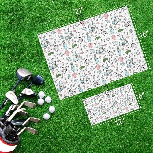 GEEDENDDY 2 Packs Funny Golf Towels for Golf Bag White Pink Blue Microfiber Waffle Cleaning Towel with Clip for Golfers thumbnail 3