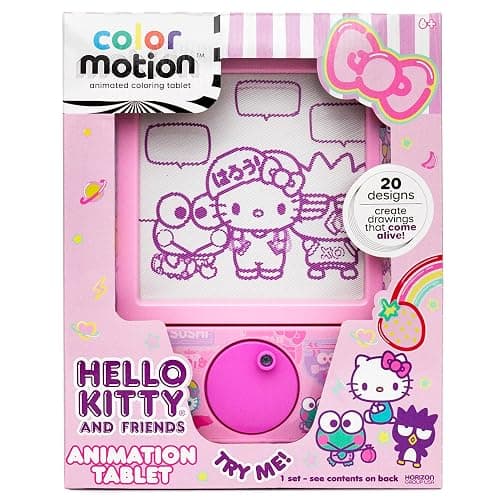 Hello Kitty and Friends Color Motion Animation Tablet - Turn Drawings Into Kitty With 20 Design Inserts, Coloring Markers, Drawing Pad, Sanrio Stuff, Sketch Pad, 8"W x 10.9"H thumbnail 7