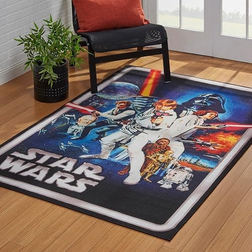 Gertmenian Disney Star Wars Area Rug - 4x6 Large, Non-Slip, Ideal for Children in Bedroom, Game Room, Classroom, Nursery or Play Area - Movie Cover, Multi, 27062 thumbnail 2