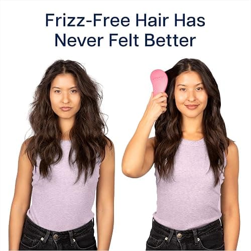 Crave Naturals Glide Thru Hair Brush - Detangler Brush for Curly, Straight, Wet or Dry Hair - Gentle Detangling Brushes for Adults, Kids, Toddlers - Hair Accessories for Women, 7.5x3" - Pink thumbnail 7