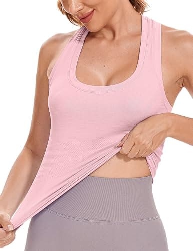 MathCat Workout Tank Tops for Women Sleeveless Gym Tops Seamless Racerback Athletic Yoga Shirts - Image 1