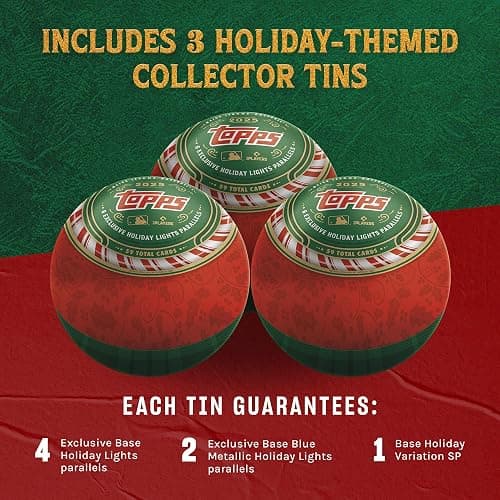 2025 Topps Holiday Baseball – Factory Sealed – Collector Tins - 3-Pack thumbnail 5