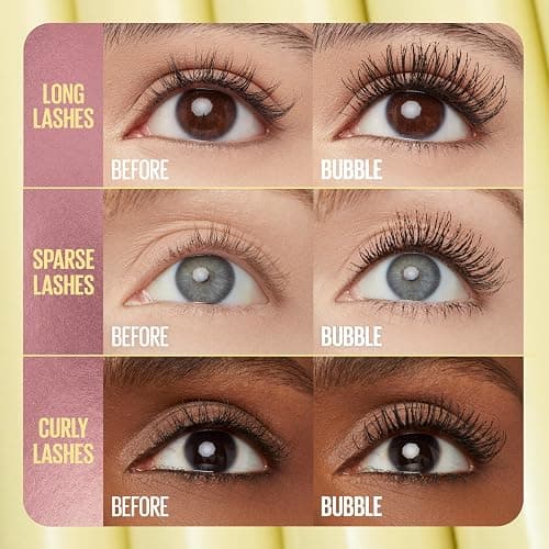 Maybelline The Colossal Bubble Washable Mascara, Buildable Mascara Volume and Length Formula for Bold, Separated Lashes, Blackest Black, 1 Count thumbnail 5