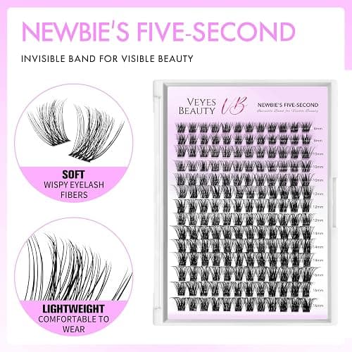 VEYESBEAUTY Ciglia Finte Kit Laminazione Ciglia Kit Newbie's Five-Second Extension Ciglia Finte Ciuffetti Kit Lash Extension Kit Con Bond e Dispositivo Di Rimozione (Bomb kit, 8-16mm) thumbnail 4