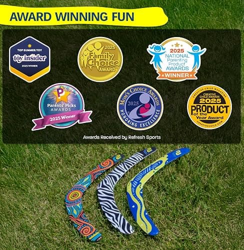 Boomerang for Adults & Kids - Fun Easy to Throw Boomerangs That Really Work - Soft to Catch Best Summer Stuffer Gifts for Boys & Girls - Outdoor Toys for Kids 8-12+ - 2026 Gift Idea for Teen Boys thumbnail 8