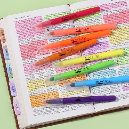Mr. Pen No Bleed Gel Highlighter, Bible Highlighters, Assorted Colors, Pack of 8 thumbnail 7