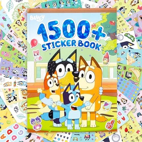 Horizon Group USA Sticker Book with Large and Small Sizes, Kids Stationary for Water Bottle, Notebooks, and Party Favors, Bluey - Image 1