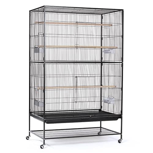 Prevue Hendryx F050 Pet Products Wrought Iron Flight Cage, X-Large, Hammertone Black - Image 1