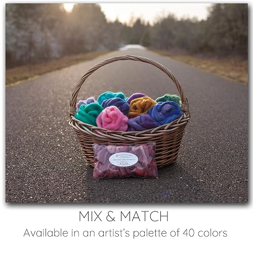 Wool Roving Hand Dyed. Super Soft BFL Combed Top Pre-Drafted for Easy Hand Spinning. Artisanal Craft Fiber Ideal for Felting, Weaving, Wall Hangings and Embellishments. 1 Ounce. Bronze Green thumbnail 2