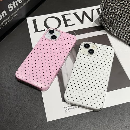 Jmltech for iPhone 16 Case Polka Dot Phone Cases Aesthetic Design Trendy Simple Case Slim Shockproof Protective Cover Navy Blue thumbnail 7