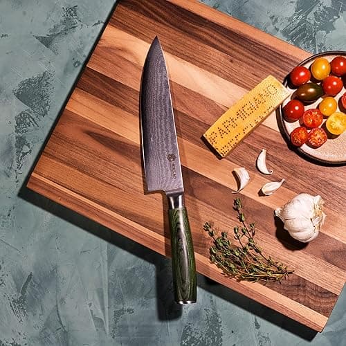 HexClad Chef's Knife, 8-Inch Japanese Damascus Stainless Steel Blade, Pakkawood Handle - 8-Inch Chef's Knife thumbnail 9