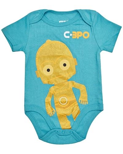 STAR WARS Baby Boys Bodysuit 5-Pack - Baby Bodysuits With Darth Vader, Boba Fett, Yoda, C-3PO, R2-D2 - Baby thumbnail 5