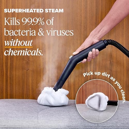 Dupray Neat Steam Cleaner with 17-Piece Kit – Powerful, chemical-free cleaning for floors, cars, tiles, upholstery, kitchen appliances, grout, and more. *Kills 99.9% of Bacteria & Viruses thumbnail 3
