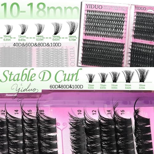 YIDUO 6 Box Mix Lashes Clusters Kit Gift Packs 1686Pcs with 2X Bond&Seal Volume Mega/Bottom Soft Extension False Eyelash D Curl Wispy Natural DIY Individual Fake Eyelashes for Beginners Bulk Pack thumbnail 6
