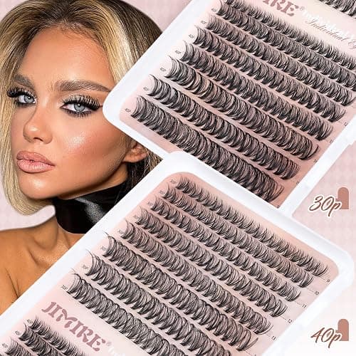 JIMIRE 320Pcs Individual Eyelashes DIY Russian Cluster Lashes 30D+40D Lashes Individual Cluster D Curl 9-16mm Mixed Wispy DIY Lash Clusters Eyelash Extesnsions thumbnail 5