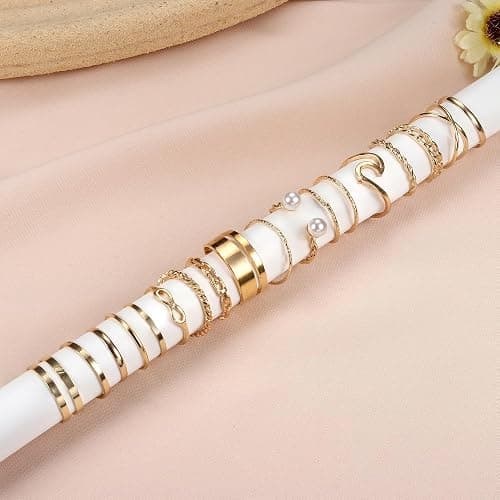 Thunaraz Gold Jewelry Sets for Women Trendy Gold Accessories Gold Necklace and Bracelet Set Gold Jewelry Pack thumbnail 9