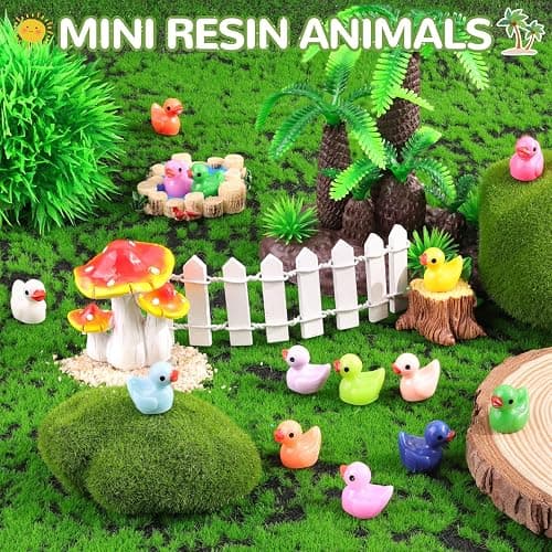 TINKRSTUFF 200PCS Mini Resin Animals Cute Tiny Ducks,Miniature Duck Figures to Hide,Little Animal Small Figurines Bulk for Topper Desk Garden Dollhouse Landscape Aquarium Ornaments DIY Crafts & Decor thumbnail 3