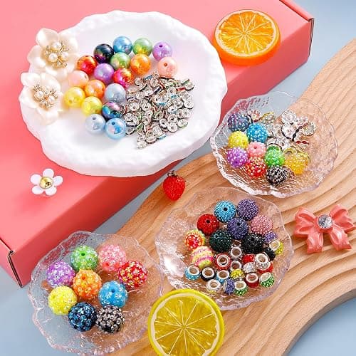 HUISUYTON 190 Pcs Beads for Pens Making, Included Rondelle Spacer Bead and 16/20mm Bubblegum Beads for Pen, Acrylic Bead for Jewelry Making, Bracelets, Beadable Pens thumbnail 2