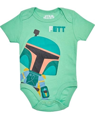 STAR WARS Baby Boys Bodysuit 5-Pack - Baby Bodysuits With Darth Vader, Boba Fett, Yoda, C-3PO, R2-D2 - Baby thumbnail 6