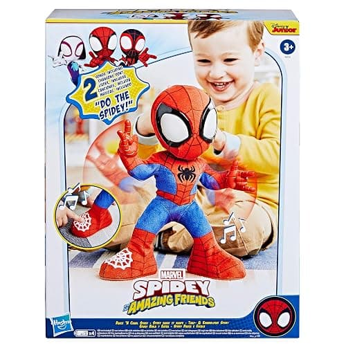 Spidey and his Amazing Friends Marvel Dance 'N Crawl Spidey, Interactive Plush Toy with 20 Phrases & Sounds, 2 Songs, Super Hero Toys for Kids 3 & Up thumbnail 3
