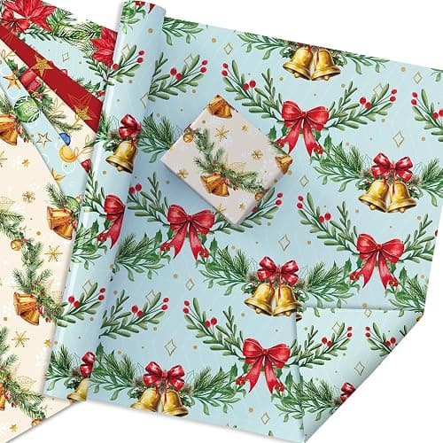 Anor Wishlife Christmas Wrapping Paper,Xmas Wrapping Paper Roll,Holiday Wrapping Paper,20 * 27inch Christmas Party Decorations for Office,Home,Classroom(12pcs) thumbnail 6