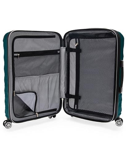 Kenneth Cole REACTION Diamond Tower Collection Lightweight Hardside Expandable 8-Wheel Spinner Travel Luggage, Deep Teal, 20-Inch Checked thumbnail 4