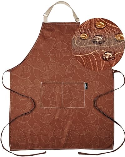 Premium Adjustable Cooking Aprons for Women with Pockets| Poly-Cotton Waterproof Kitchen Apron| Cute Floral Design, Long Ties - Image 1