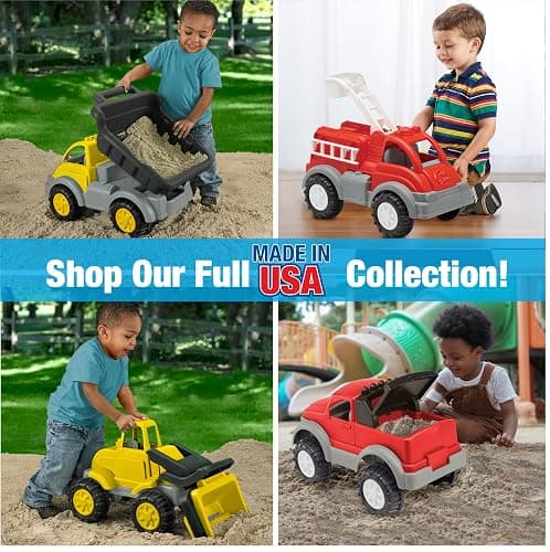 American Plastic Toys Gigantic Loader Truck with Tilting Loading Dump Bucket, Knobby Wheels, and Metal Axels for Indoors or Outdoors Play thumbnail 11