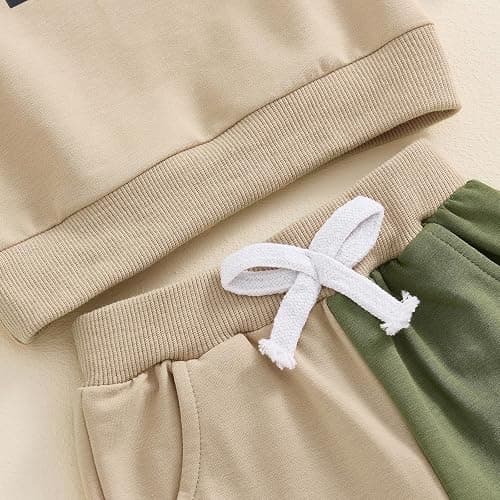 Toddler Baby Boy Fall Winter Clothes Mamas Little Boy Outfit Letter Long Sleeve Sweatshirts and Jogger Pants Set thumbnail 6