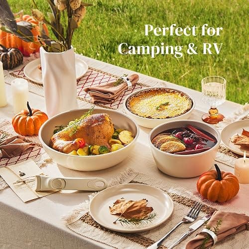Redchef Ceramic Pots and Pans Set Non Stick, Nonstick Kitchen Cookware Sets, Non Toxic Pots and Pans Set Non Stick, PFAS PFOA & PTFE Free, Detachable Handle Pots and Pans 5 Piece, RV Cookware thumbnail 2